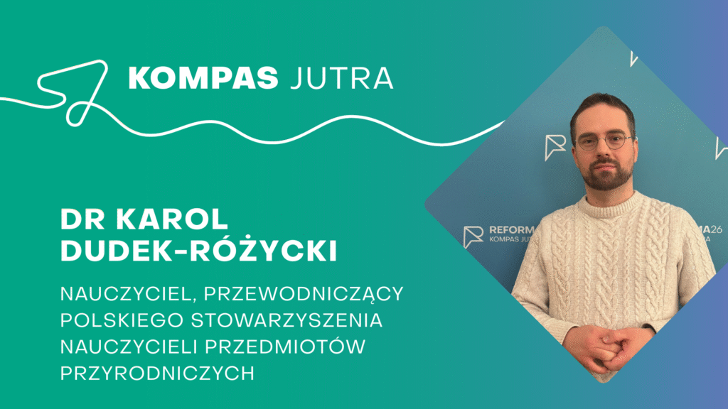 dr Karol Dudek - Różycki, logo Kompas Jutra